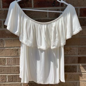 Creme off the shoulder top